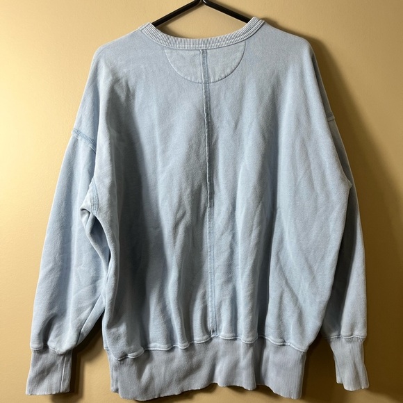 American Eagle Outfitters Textured Fleece Baby Blue Oversized Sweatshirt Size XS - Picture 3 of 7